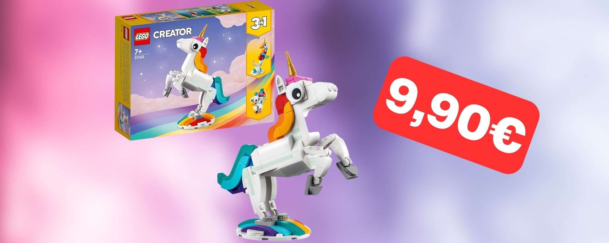 Il LEGO Unicorno 3-in-1 è in offerta a soli 9,90 euro su Amazon