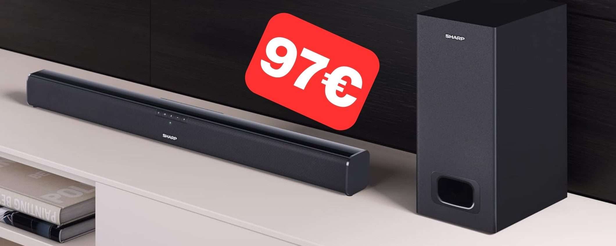 Soundbar Sharp 180W: il CINEMA a casa tua a soli 97€