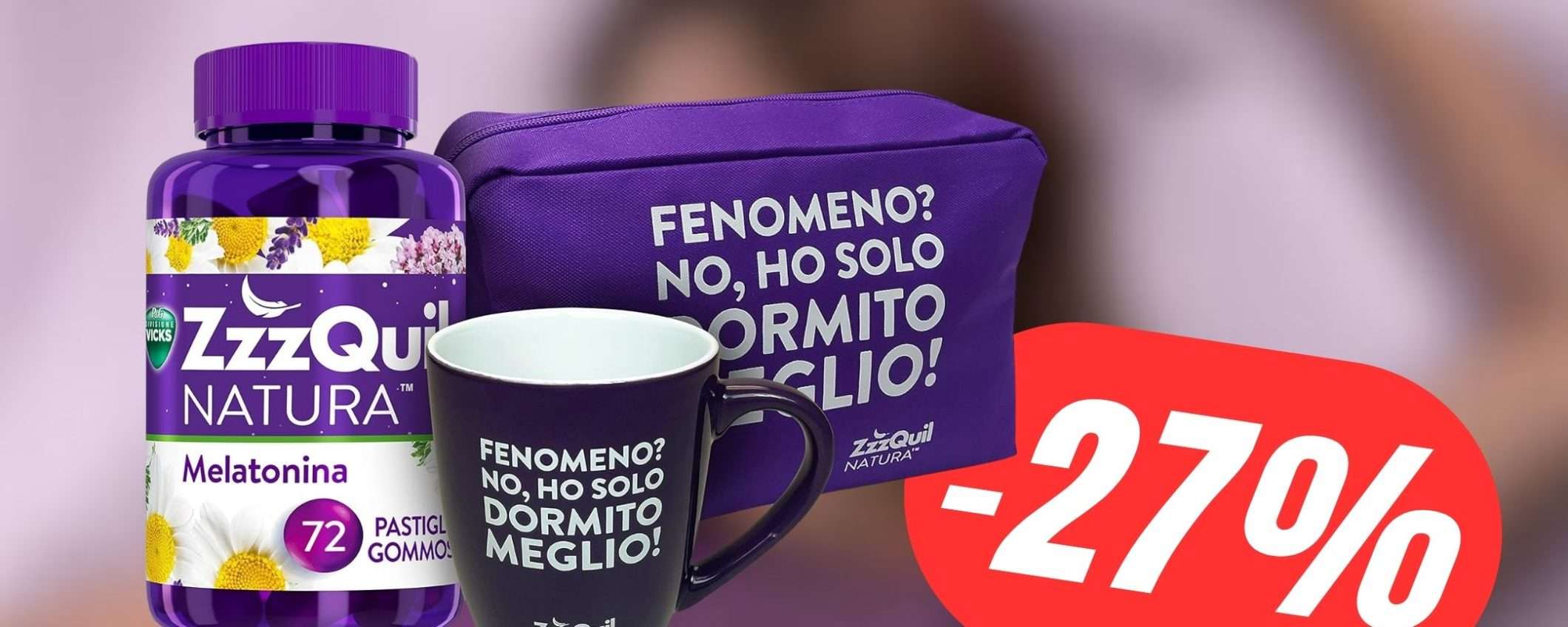 Addio Insonnia grazie a ZzzQuil Natura, con Tazza e Pochette in REGALO!