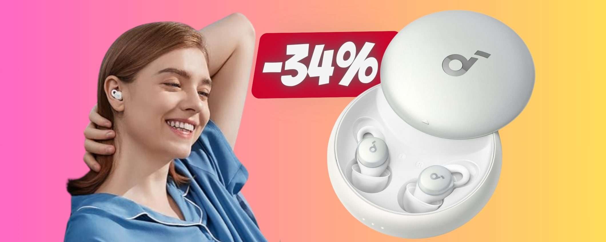 Auricolari comodissimi anche per dormire: Soundcore Sleep A10 al 34%