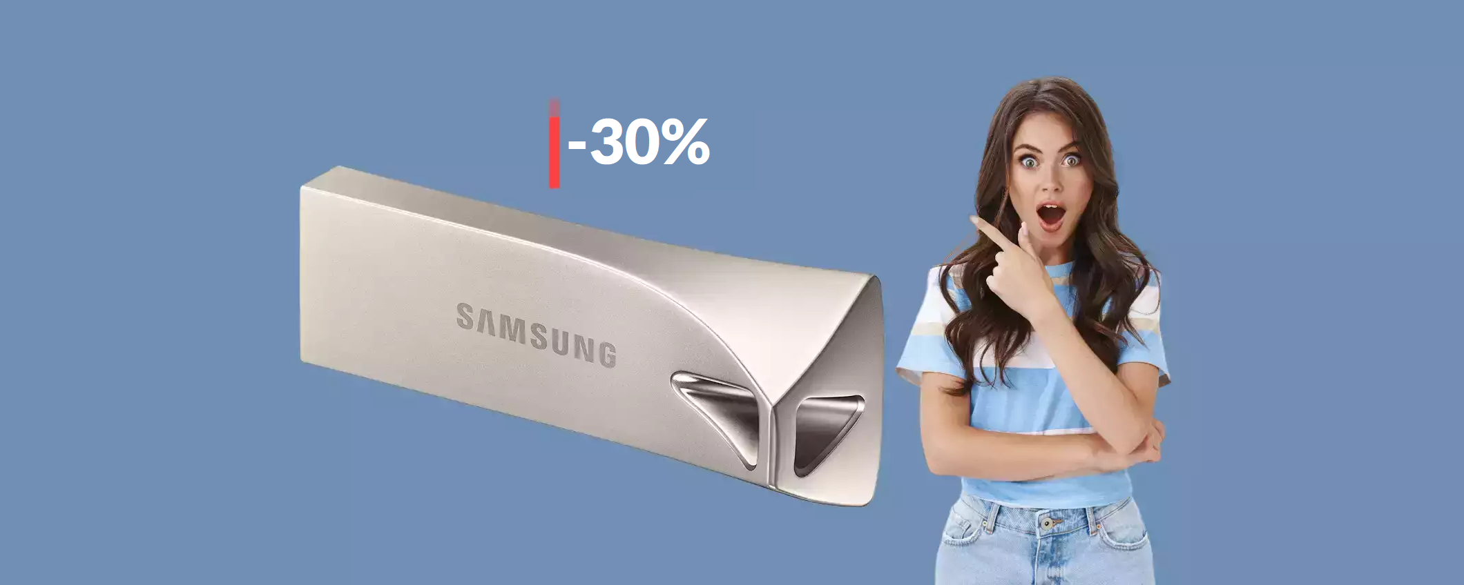 Chiavetta USB 64GB Samsung: oggi la porti a casa con soli 13€