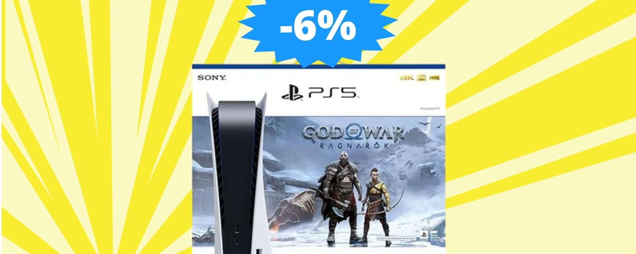 PlayStation 5 più God of War Ragnarok: SCONTO di fine anno