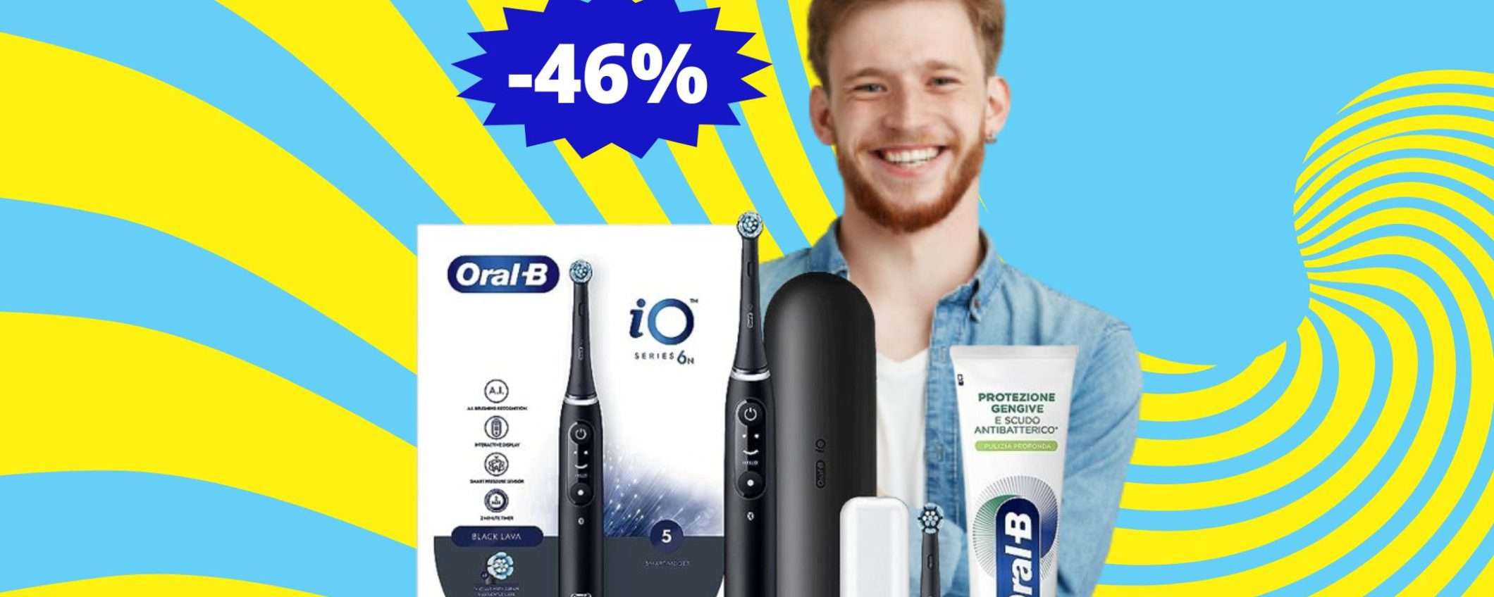 Spazzolino elettrico Oral-B iO6: MEGA sconto del 46% su Amazon