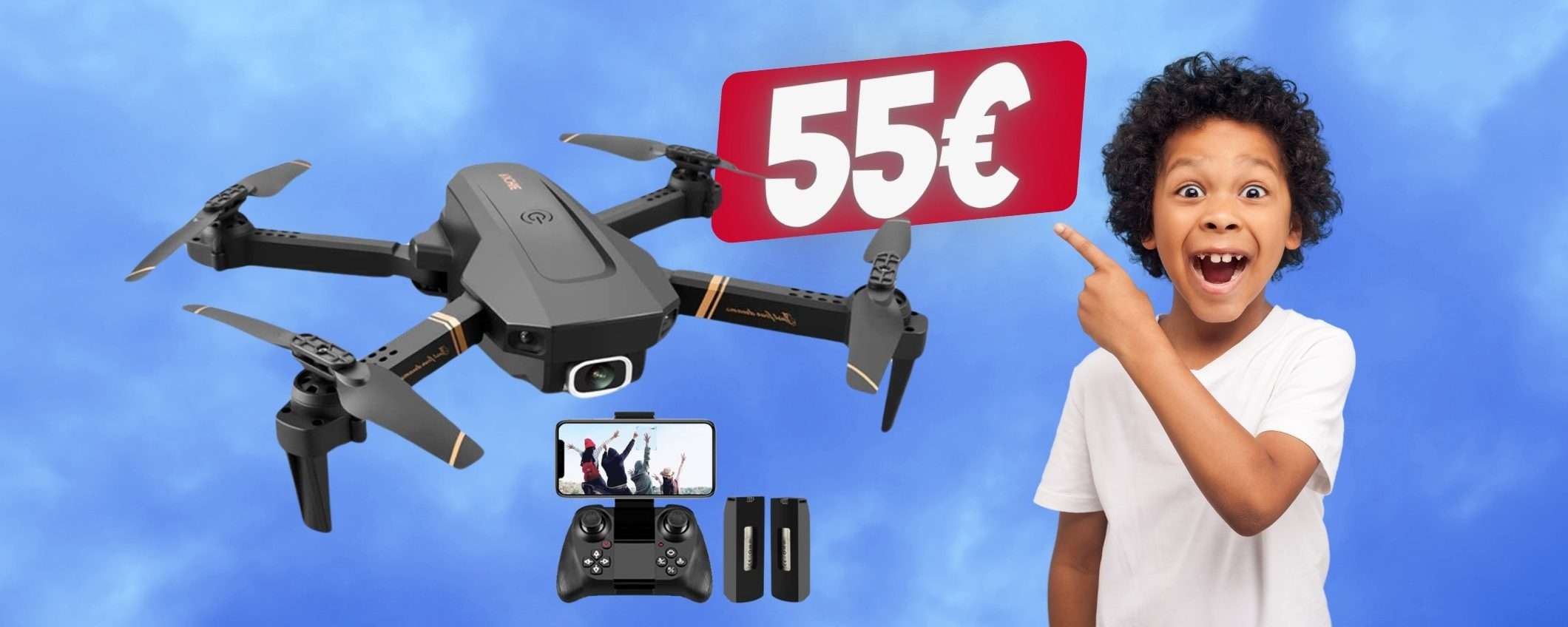 Drone con telecamera: con il DOPPIO SCONTO è tuo a soli 55€