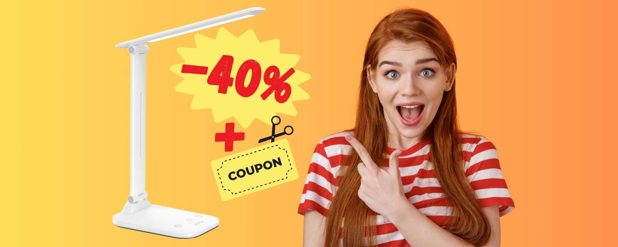 Lampada da scrivania LED in OFFERTA a 15€ con SCONTO del 40%