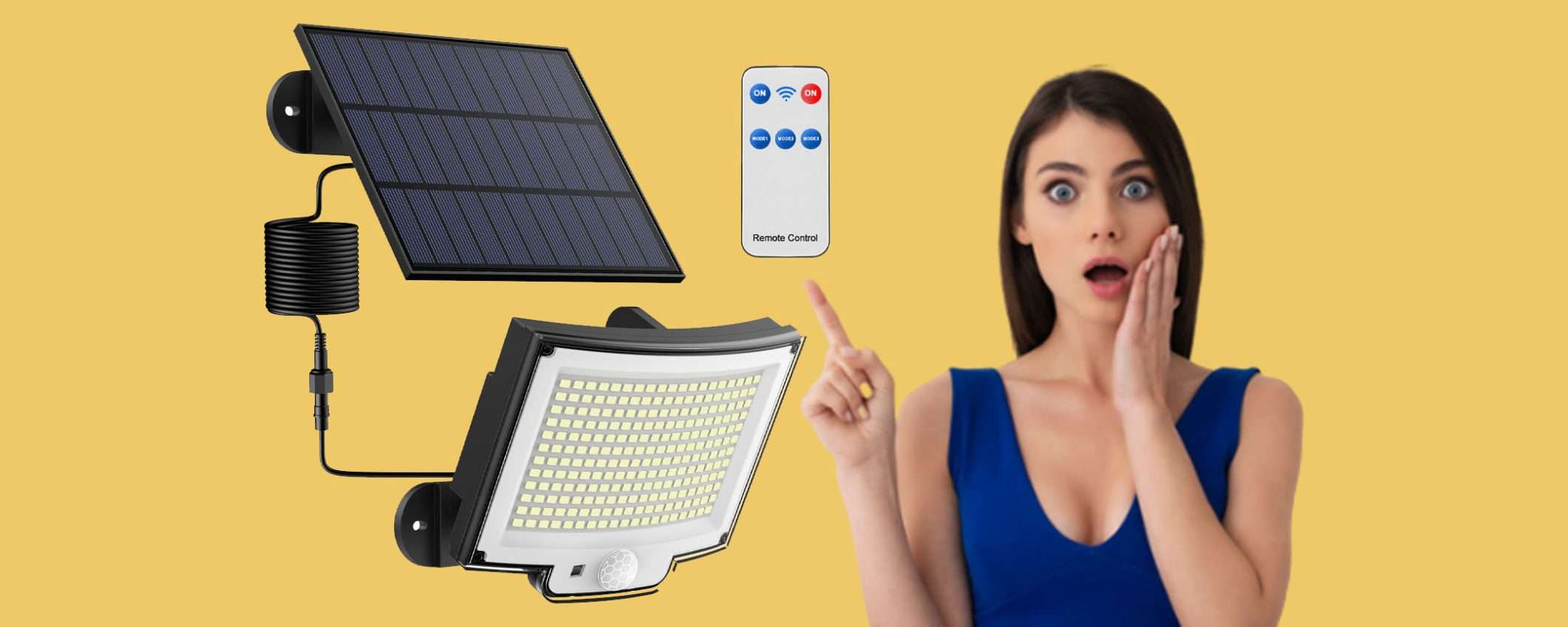 Luce solare a LED impermeabile: DOPPIO sconto WOW su Amazon (-56%)