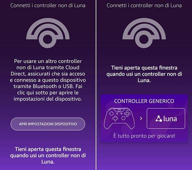 È possibile connettere i controller di terze parti a Luna via Cloud Direct passando dall'app mobile