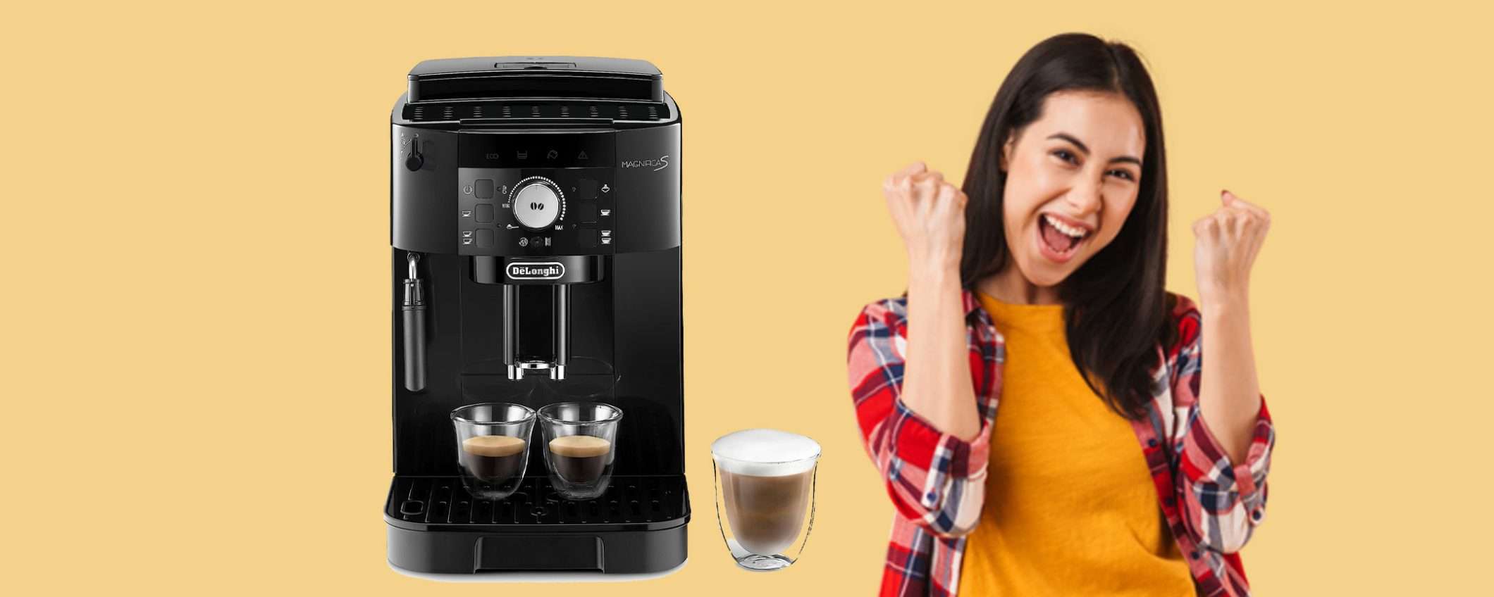 Macchina per caffè in grani o polvere De’Longhi: doppio sconto WOW