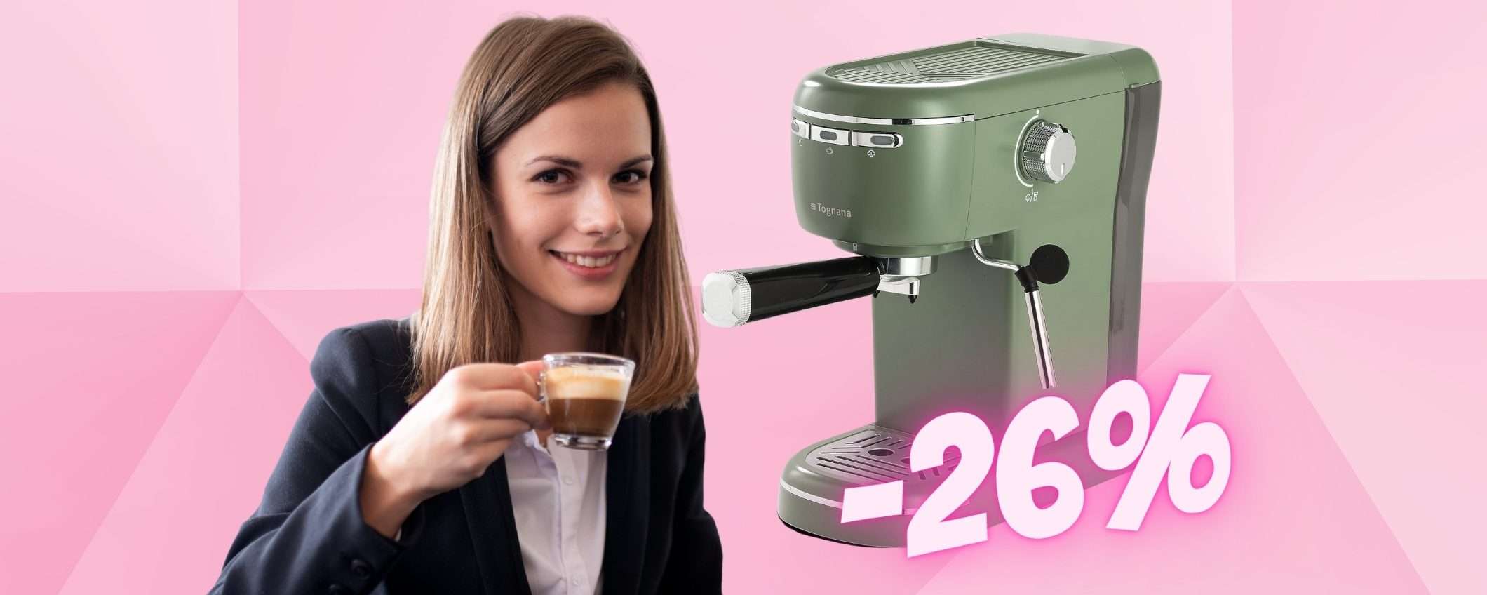 Macchina per caffè macinato e cialde + cappuccio: Tognana Iridea a 99€