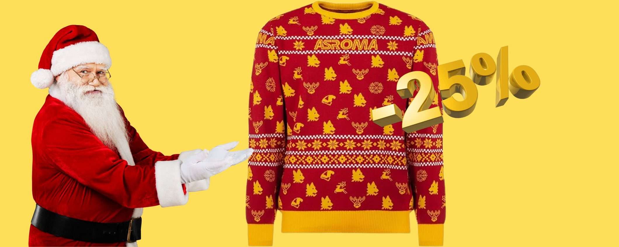 Maglione AS Roma svenduto su Amazon: il Regalo di Natale perfetto per i tifosi