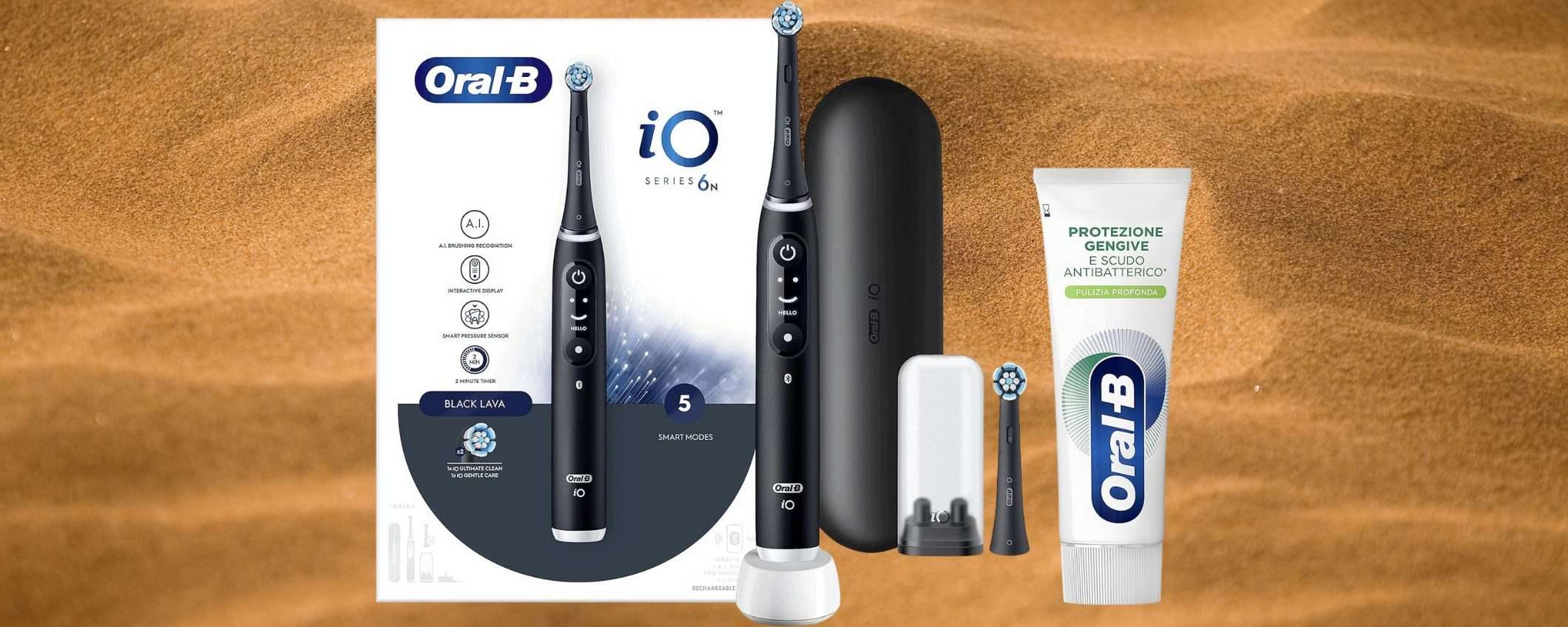 Oral-B iO6, sconto 55%: spazzolino con Intelligenza Artificiale a prezzo WOW