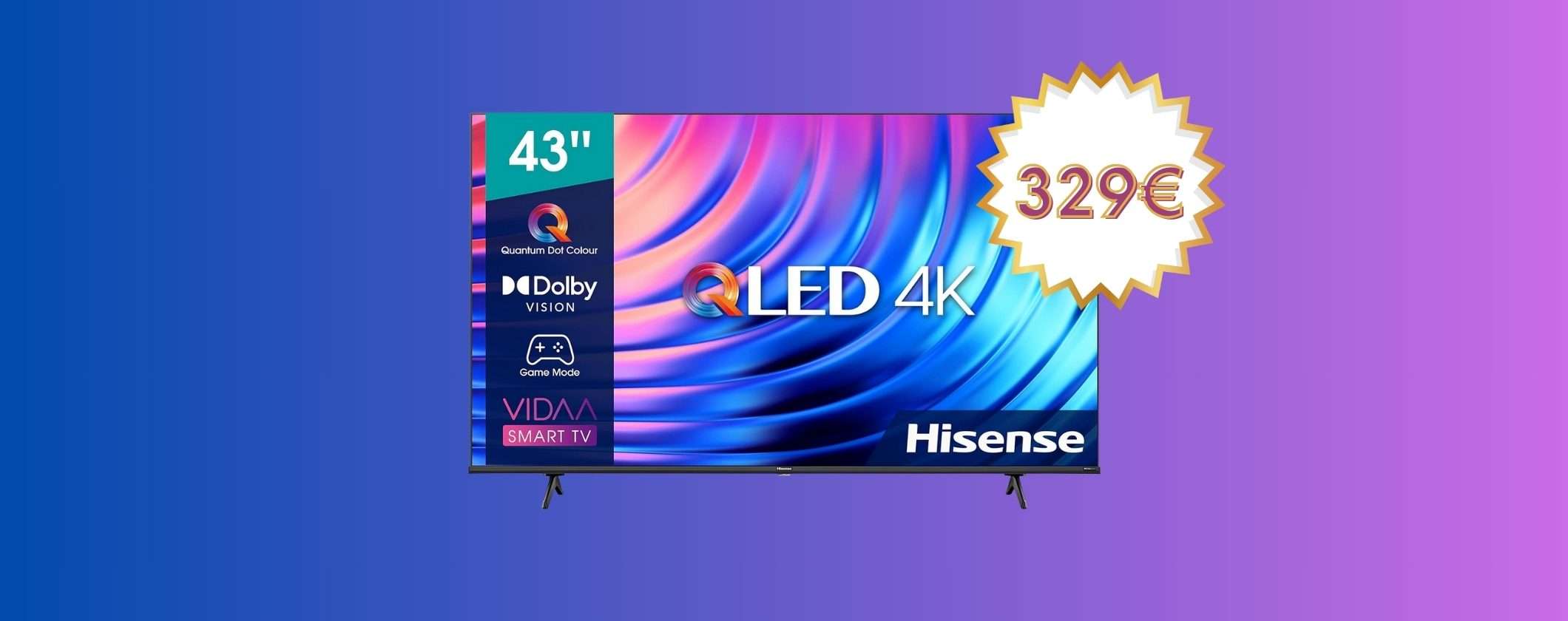 Porta il CINEMA a casa tua con la Smart TV Hisense 43