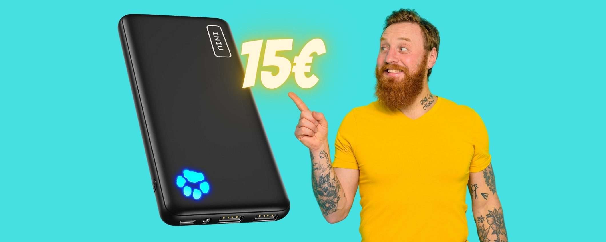 Power Bank portatile super potente con DOPPIO SCONTO a 15€