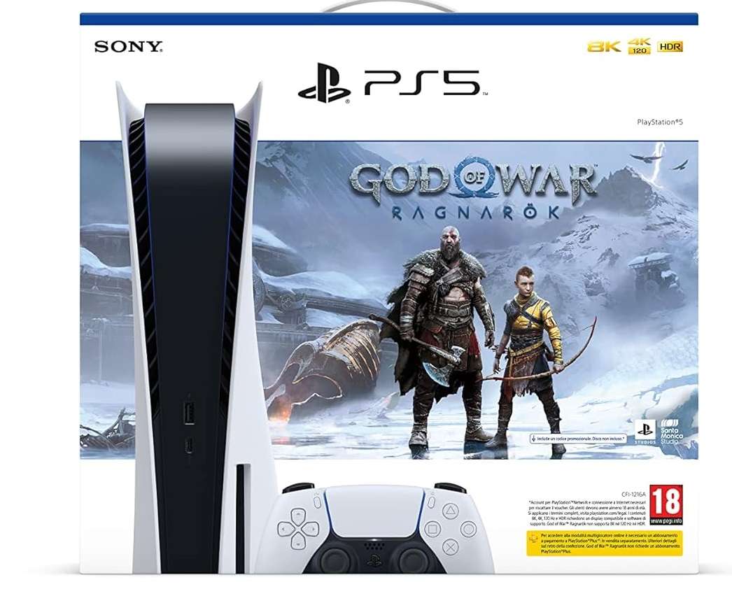 PS5 con God of War Ragnarök: in sconto su  con consegna IMMEDIATA