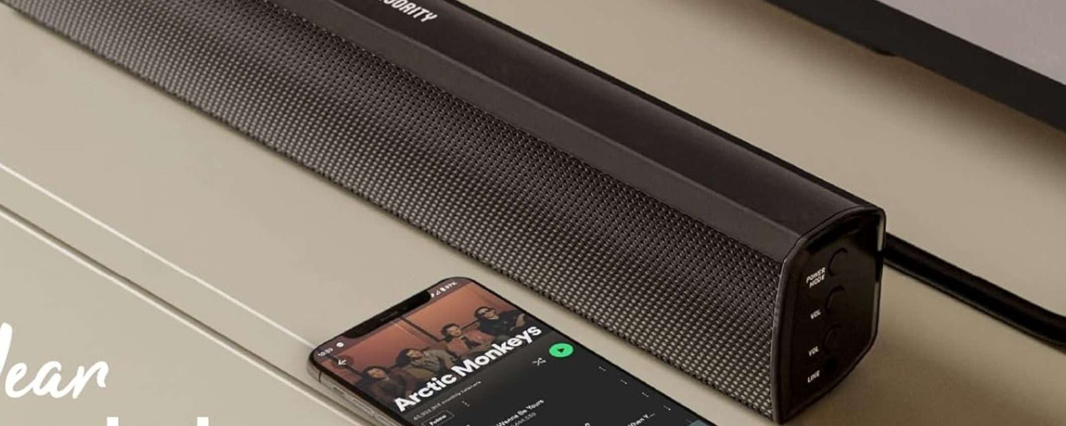 Un MOSTRO di soundbar 100W a 56€: subwoofer esterno incluso