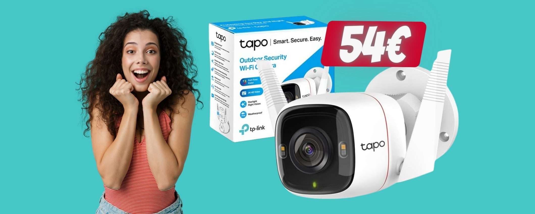 Telecamera Wi-Fi Tp-Link Tapo: casa sicura con APPENA 54€