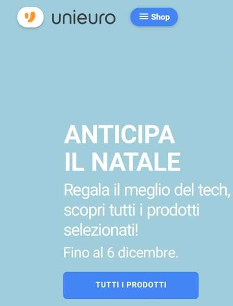 unieuro anticipa il natale tutti i prodotti