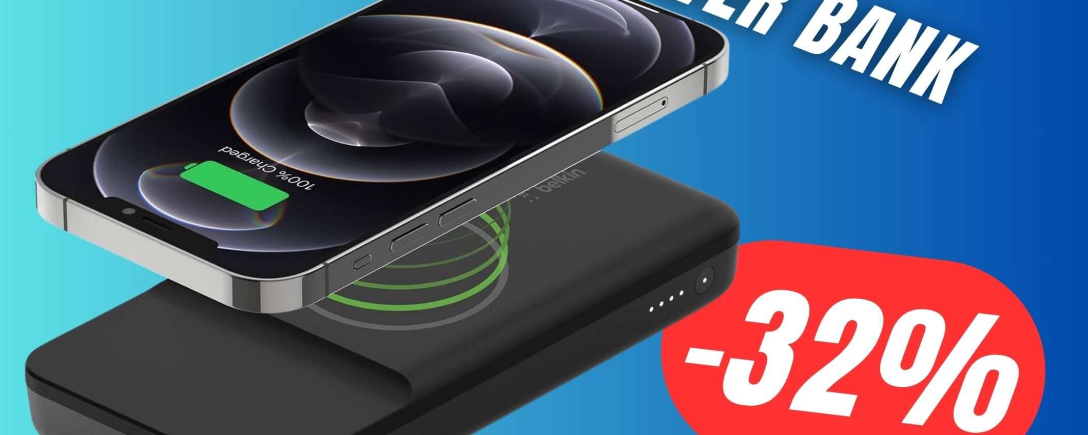 SCONTO SCHOCK per il Power Bank con Ricarica Wireless! (25€ in meno!)