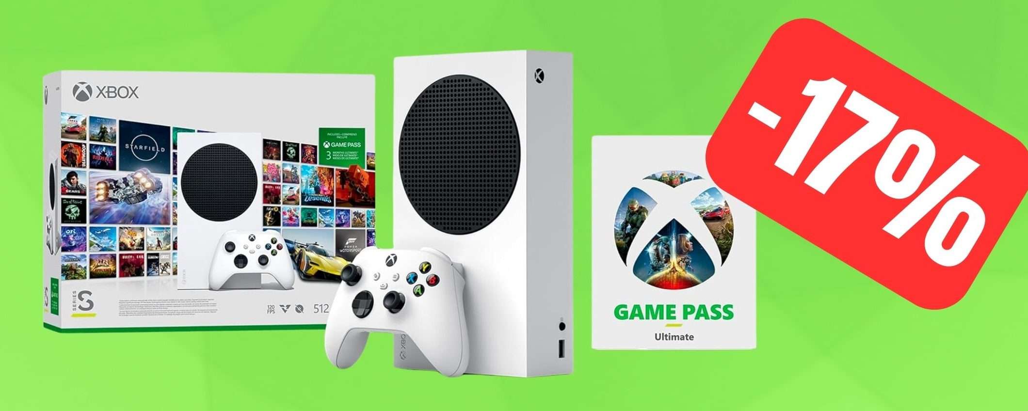 Xbox Series S con 3 mesi di Game Pass: SUPER OFFERTA su Amazon