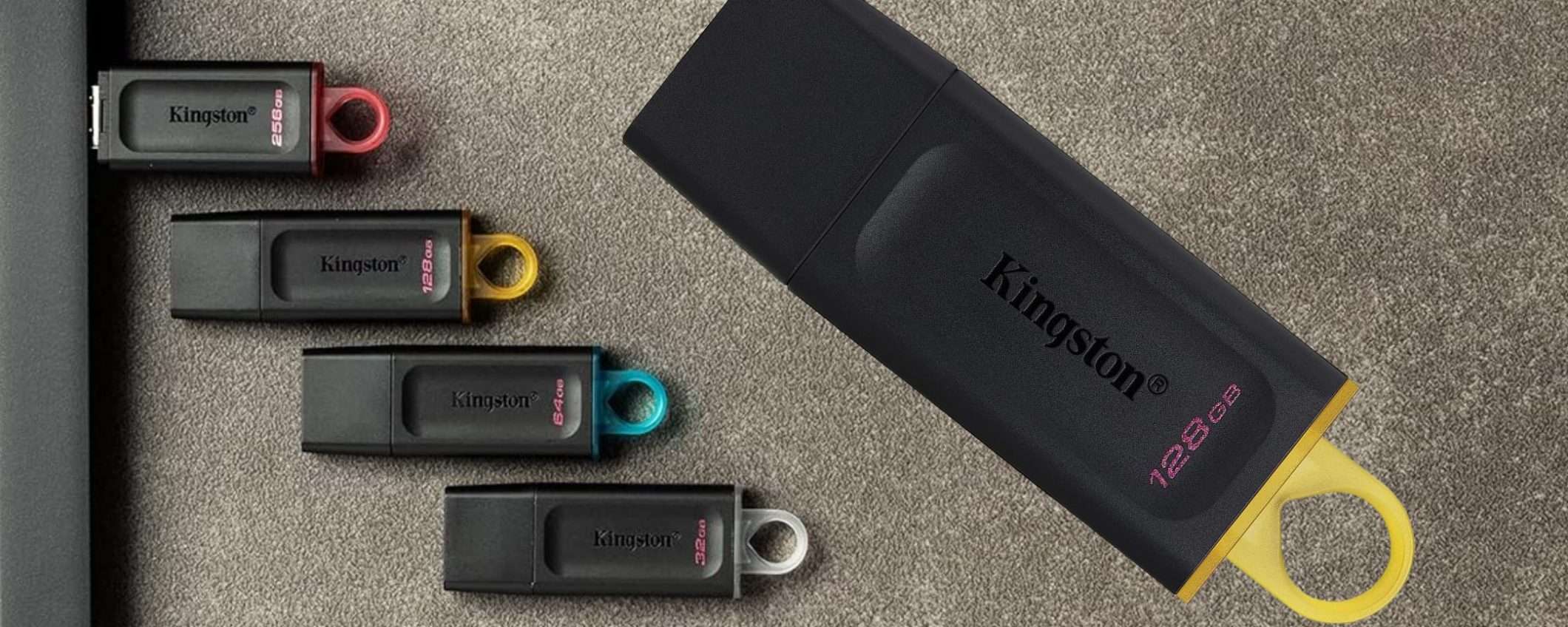 Kingston FUORITUTTO su Amazon: chiavetta 128GB ultraveloce a 9,86€ (-51%)