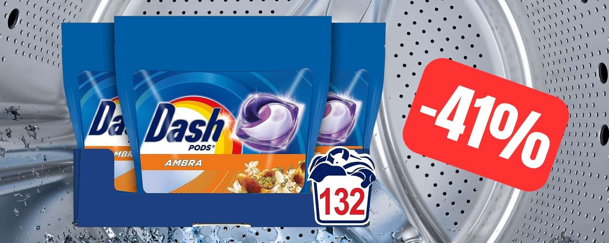 Dash Pods: Amazon rinnova l'OFFERTA SCORTA sulle 132 capsule