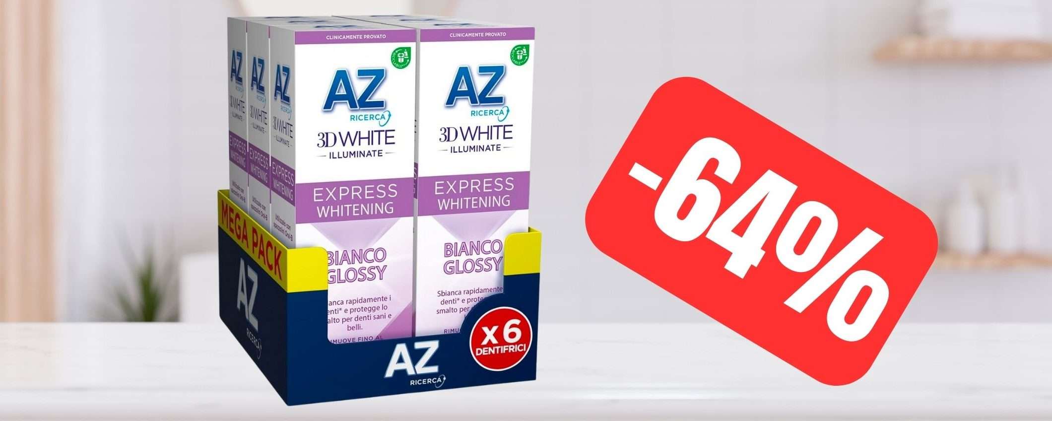 Dentifricio 3DWhite a PREZZO SCORTA su Amazon (-64%)