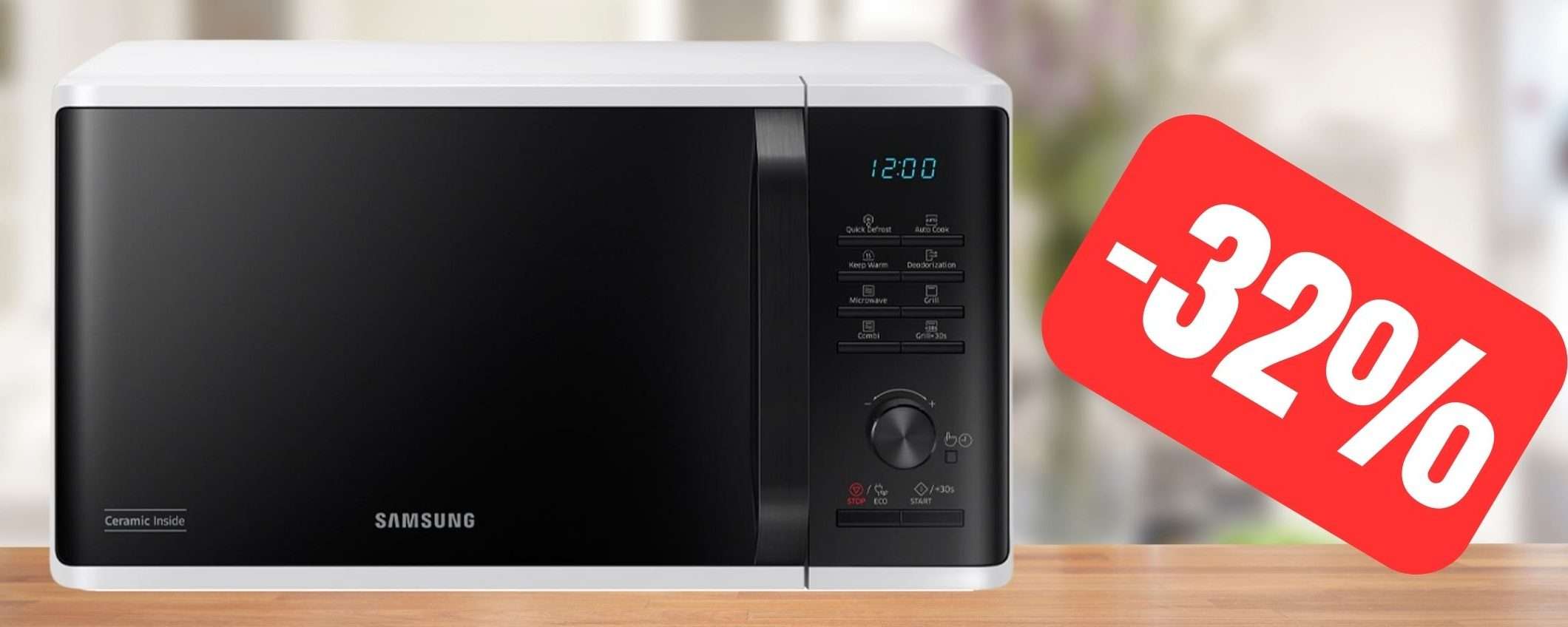 Forno a microonde Samsung: SUPER OFFERTA LAMPO su Amazon (-32%)