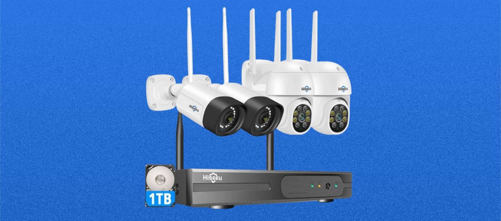 Kit videosorveglianza Wi-Fi in super offerta: 4 telecamere per proteggere ogni angolo della casa