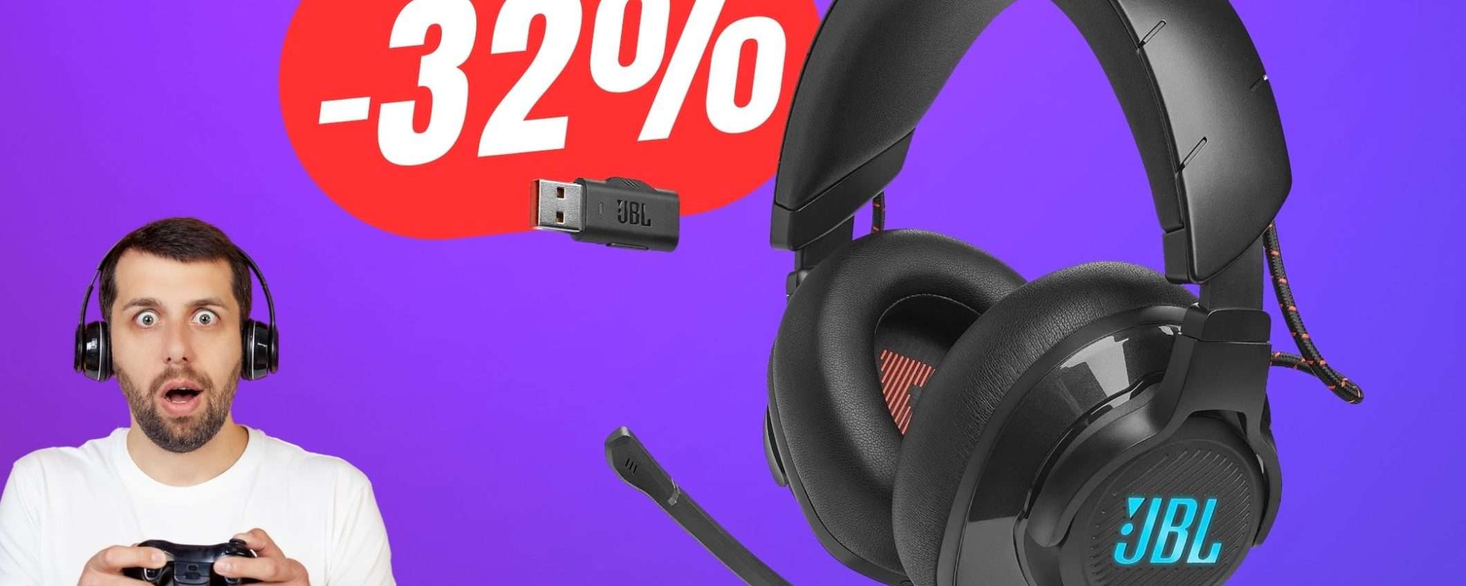 MINIMO STORICO per le Cuffie da Gaming senza fili di JBL! (-32%)