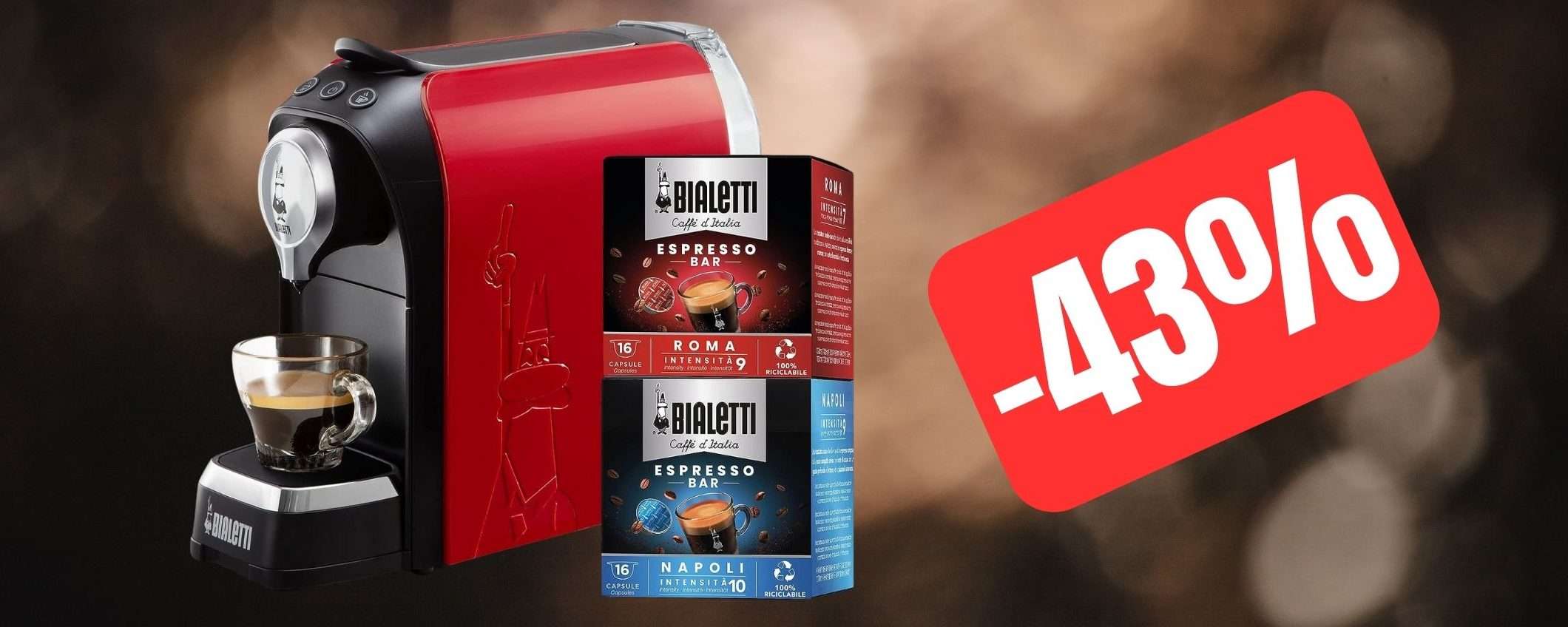 Macchina Caffè Bialetti Super in MEGA SCONTO su Amazon (-43%): e le capsule sono GRATIS