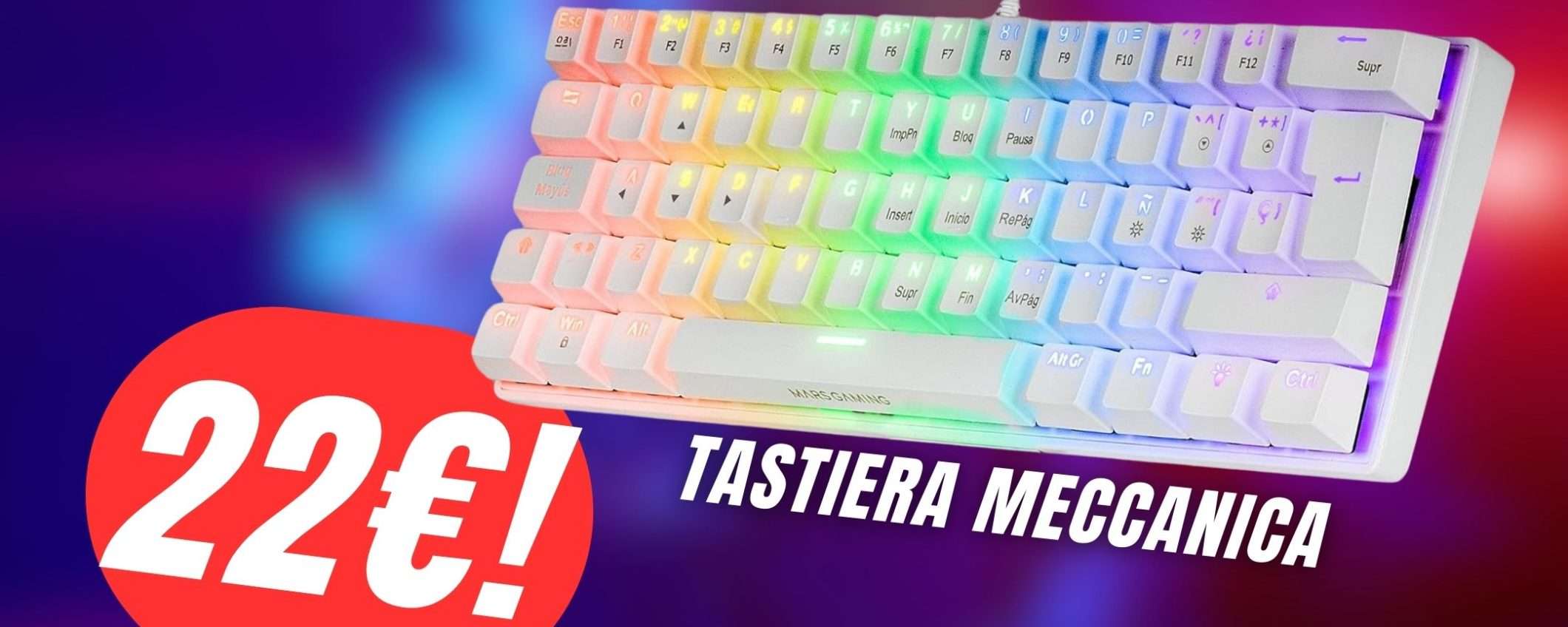 MINIMO STORICO per questa Tastiera Meccanica: solo 22€!