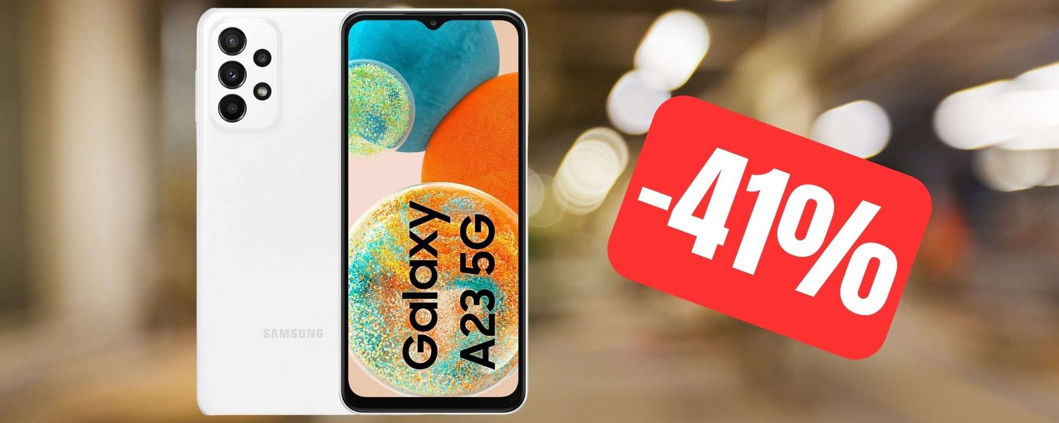 Samsung Galaxy A23 5G in MEGA SCONTO su Amazon (-41%)