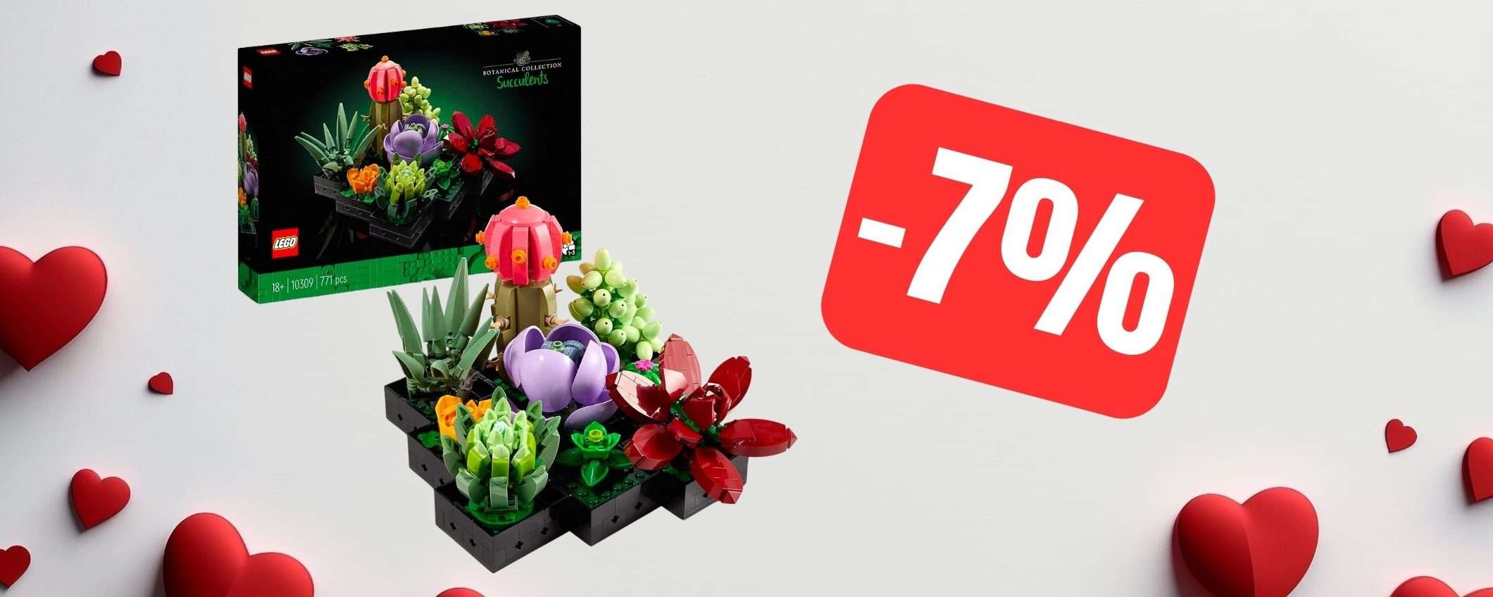 Idea Regalo LEGO San Valentino: il set Piante Grasse è in offerta su Amazon