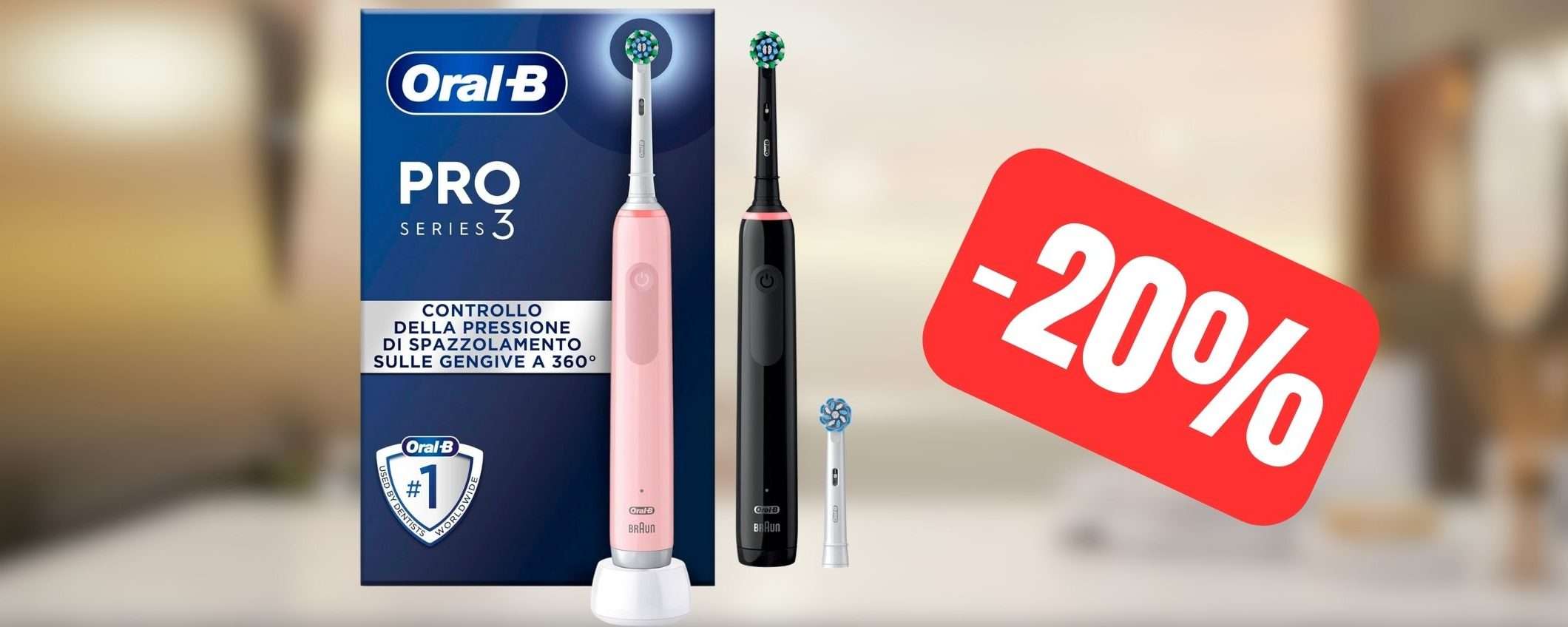 Spazzolino elettrico Oral-B Ricaricabile Pro 3: offerta al TOP su Amazon (-20%)