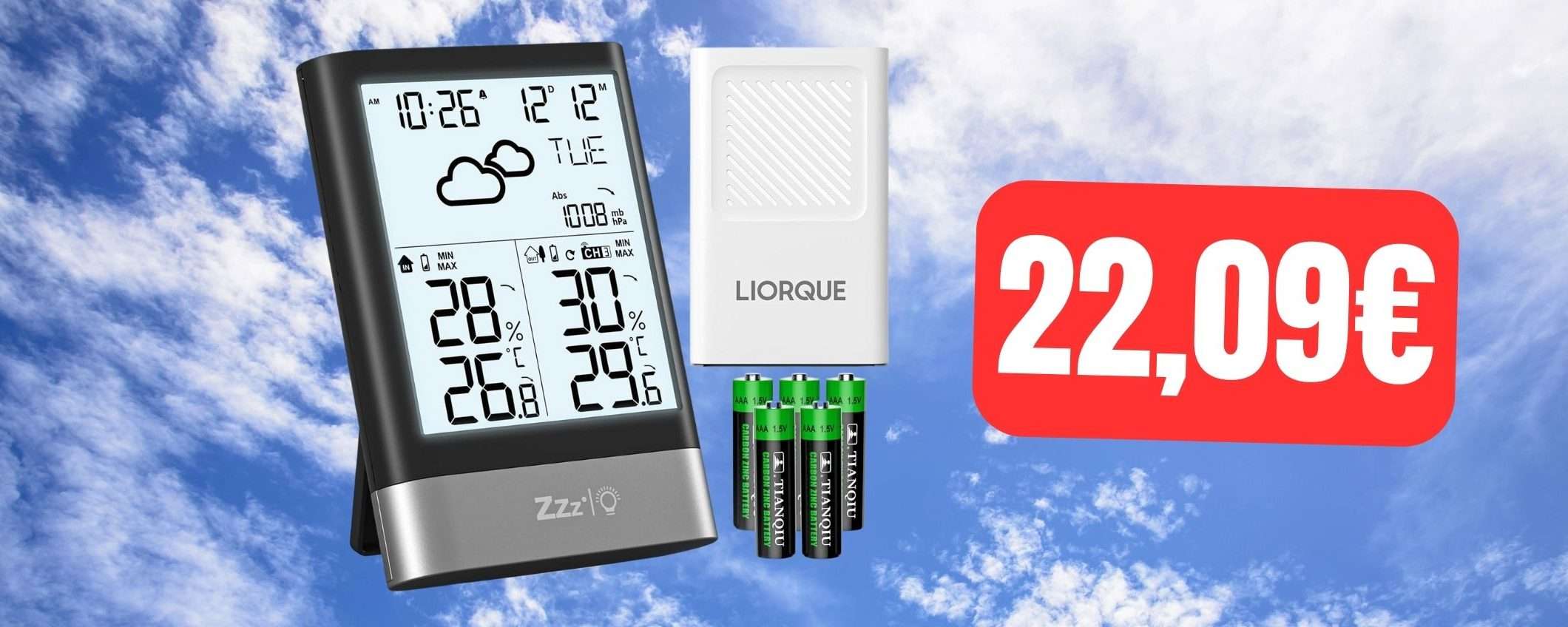 Questa stazione meteo con sensore esterno ti costa solo 22,09€ su Amazon