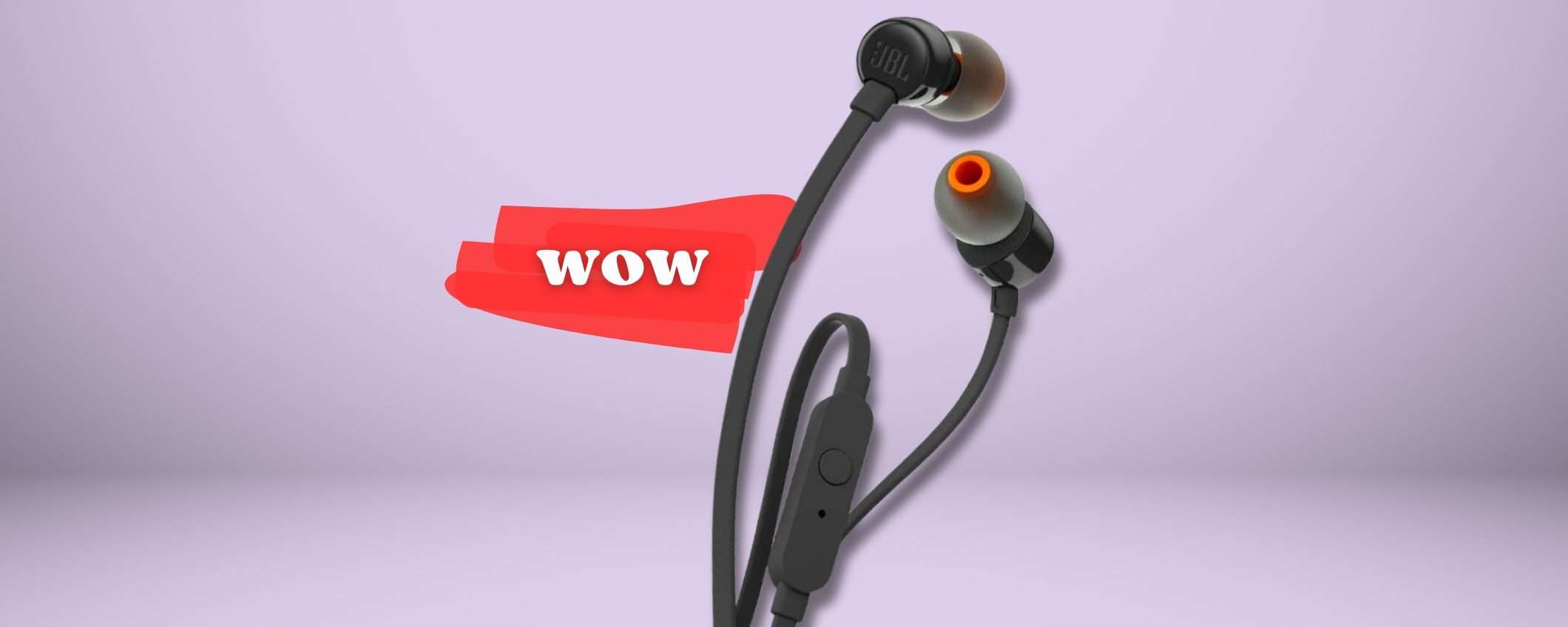 Cuffie con cavo? JBL T110 a meno di 10€ con sistema antigroviglio