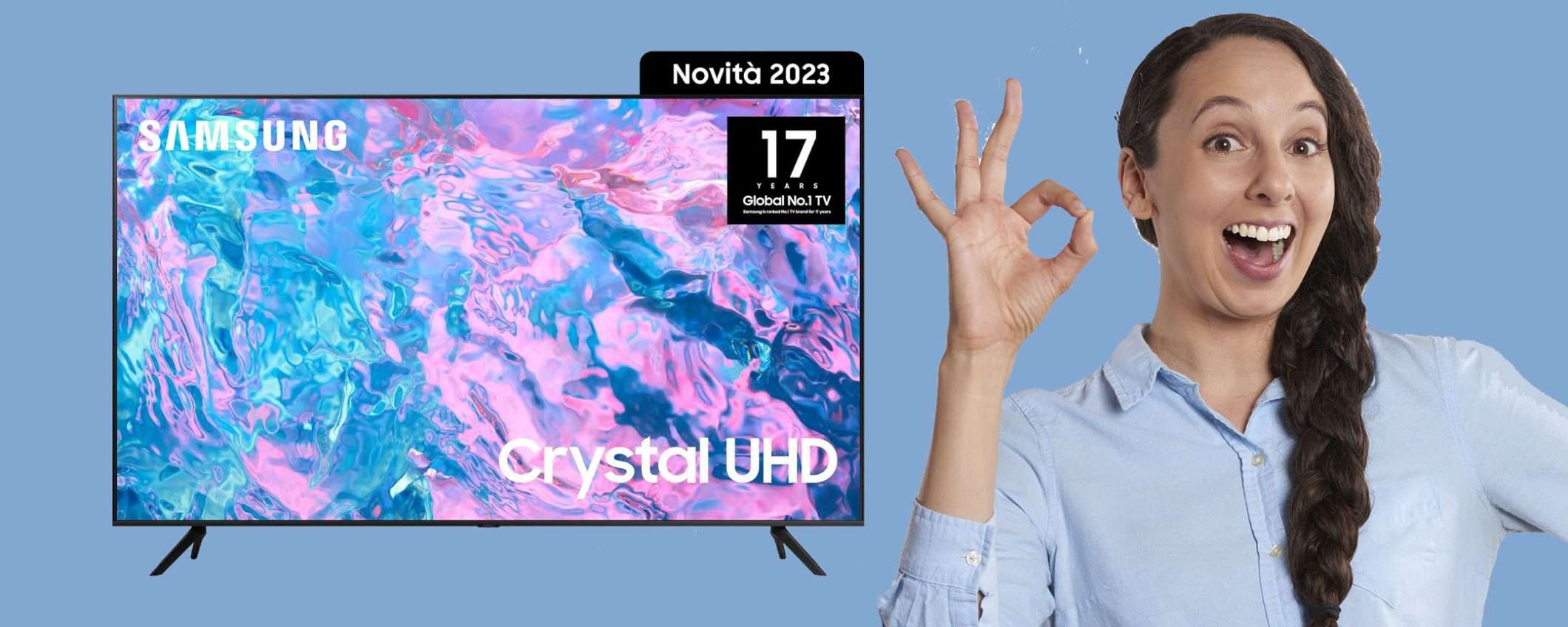 TV Samsung Crystal UHD 4K Smart: IMPERDIBILE a questo prezzo (-21%)