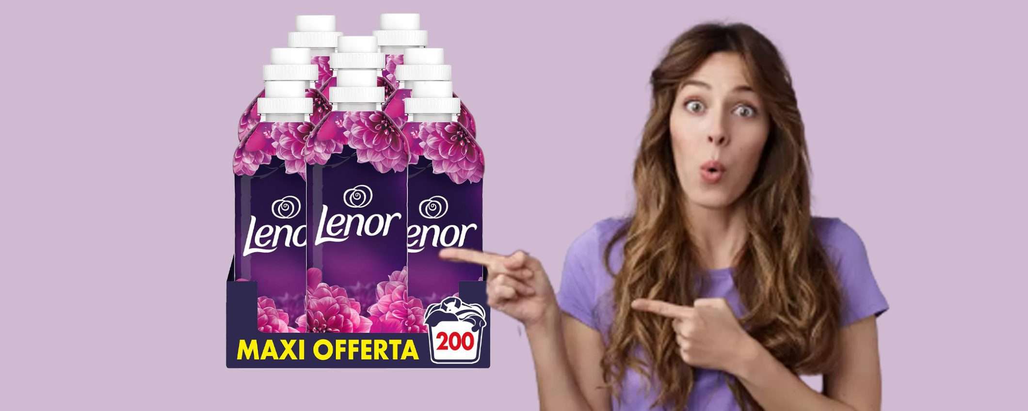 Ammorbidente concentrato per lavatrice Lenor 200 lavaggi: sconto SUPER