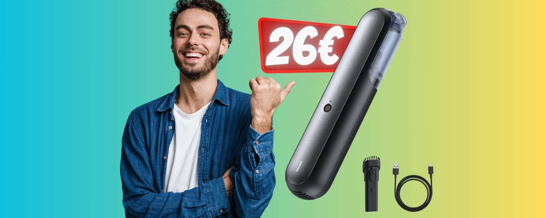 Aspirabriciole senza fili super compatto e potente tuo con appena 26€