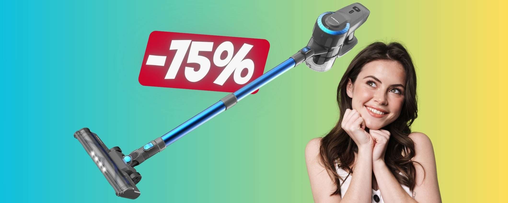 Aspirapolvere senza fili ultraleggero e potente in OFFERTA al 75%