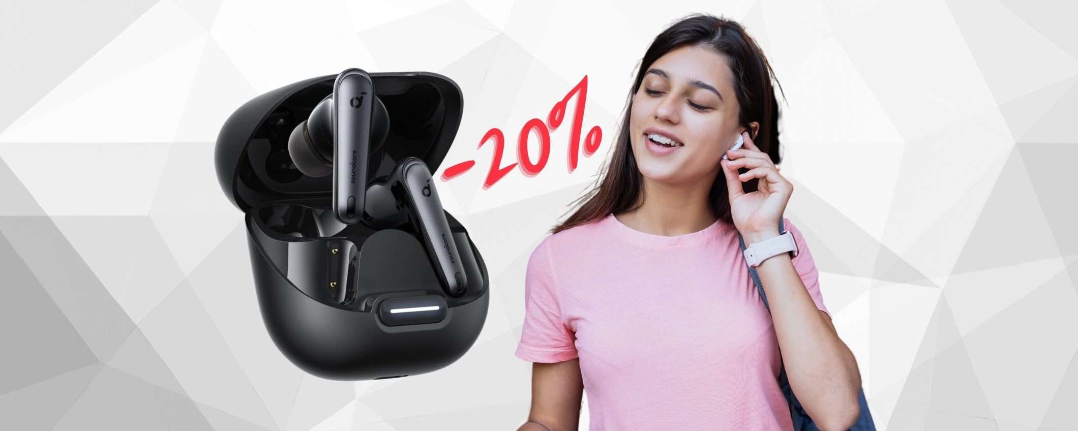 Auricolari wireless con cancellazione rumore e 50h di autonomia (-20%)