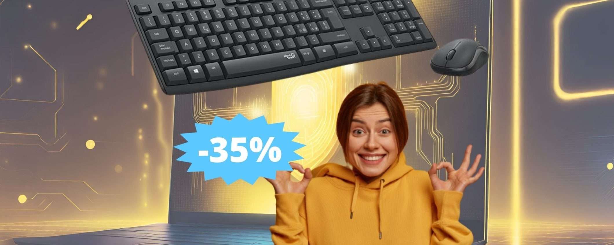 Mouse + tastiera Logitech MK295: sconto IMPERDIBILE del 35%