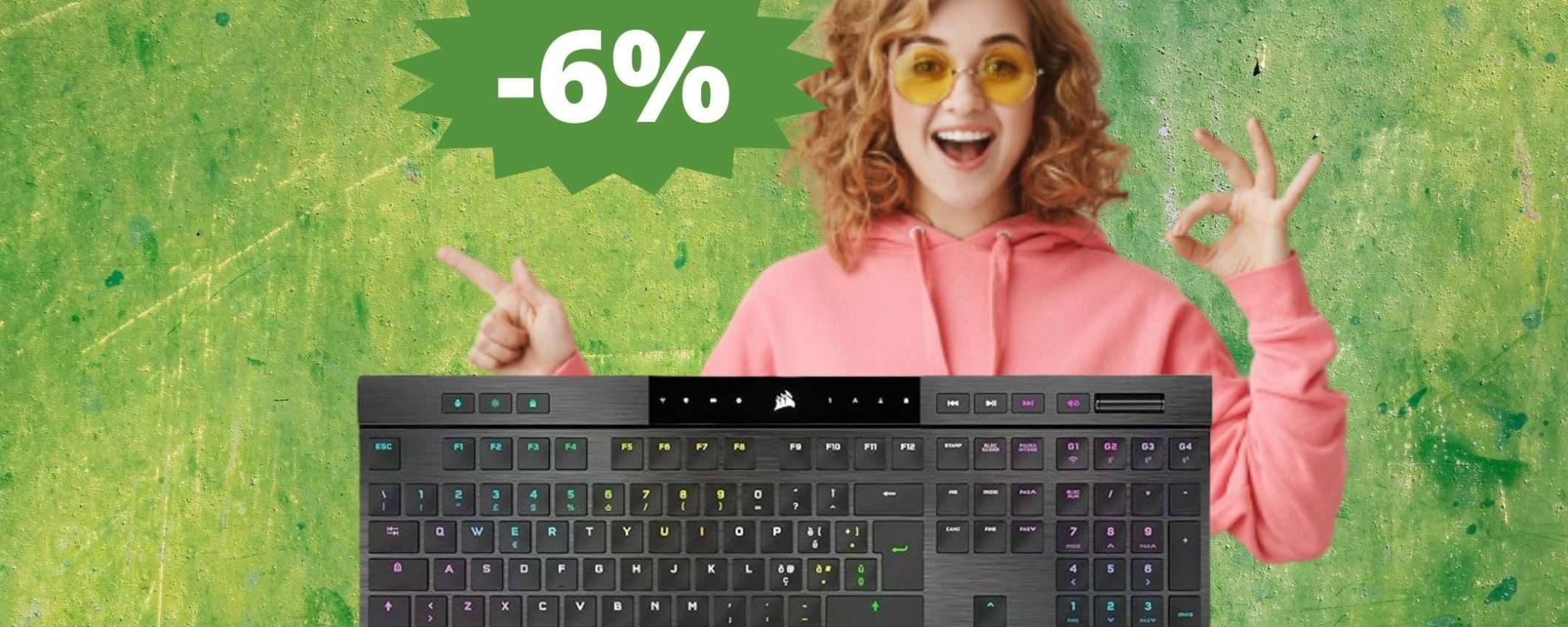 Tastiera Corsair K100 AIR: raffinata, di qualità e in SCONTO