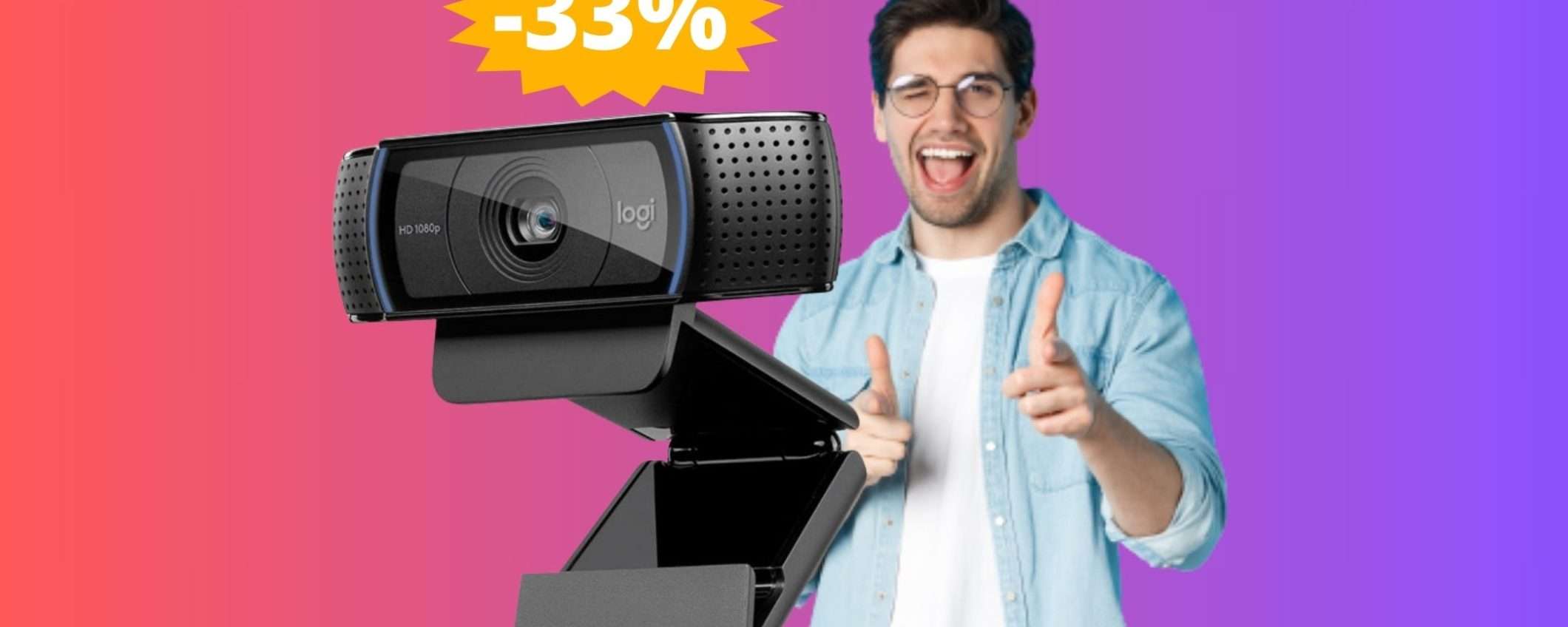 Webcam Logitech C920: videochiamate in ALTA DEFINIZIONE (-33%)