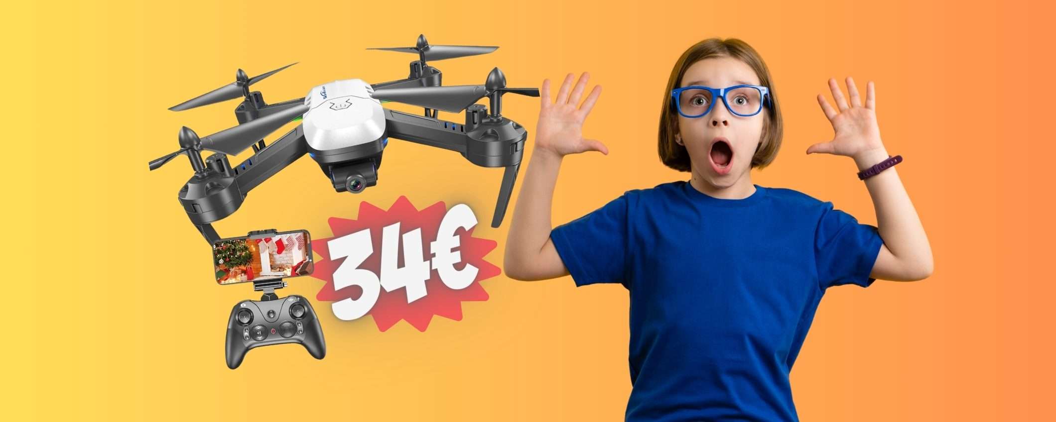 FOLLE OFFERTA di Amazon per questo drone con telecamera, ora a 34€