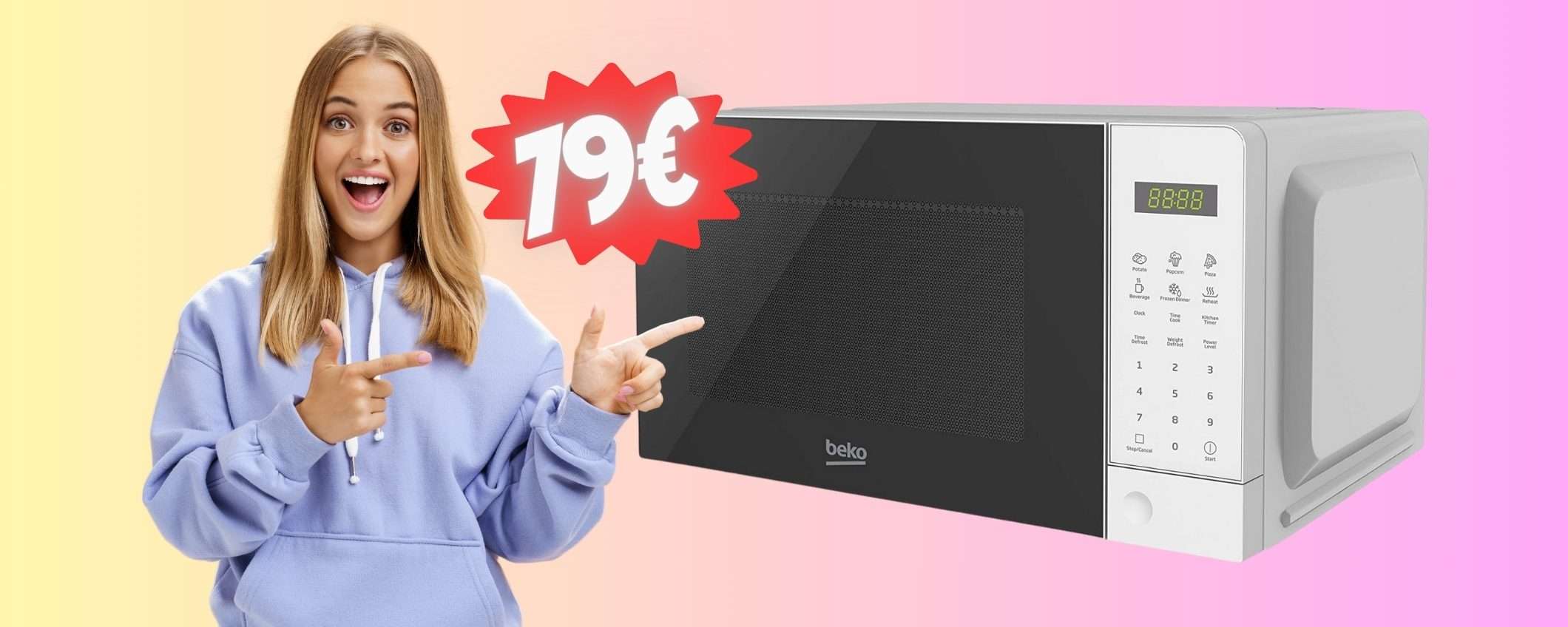 Forno a microonde Beko da 20L con display digitale al 20% in MENO