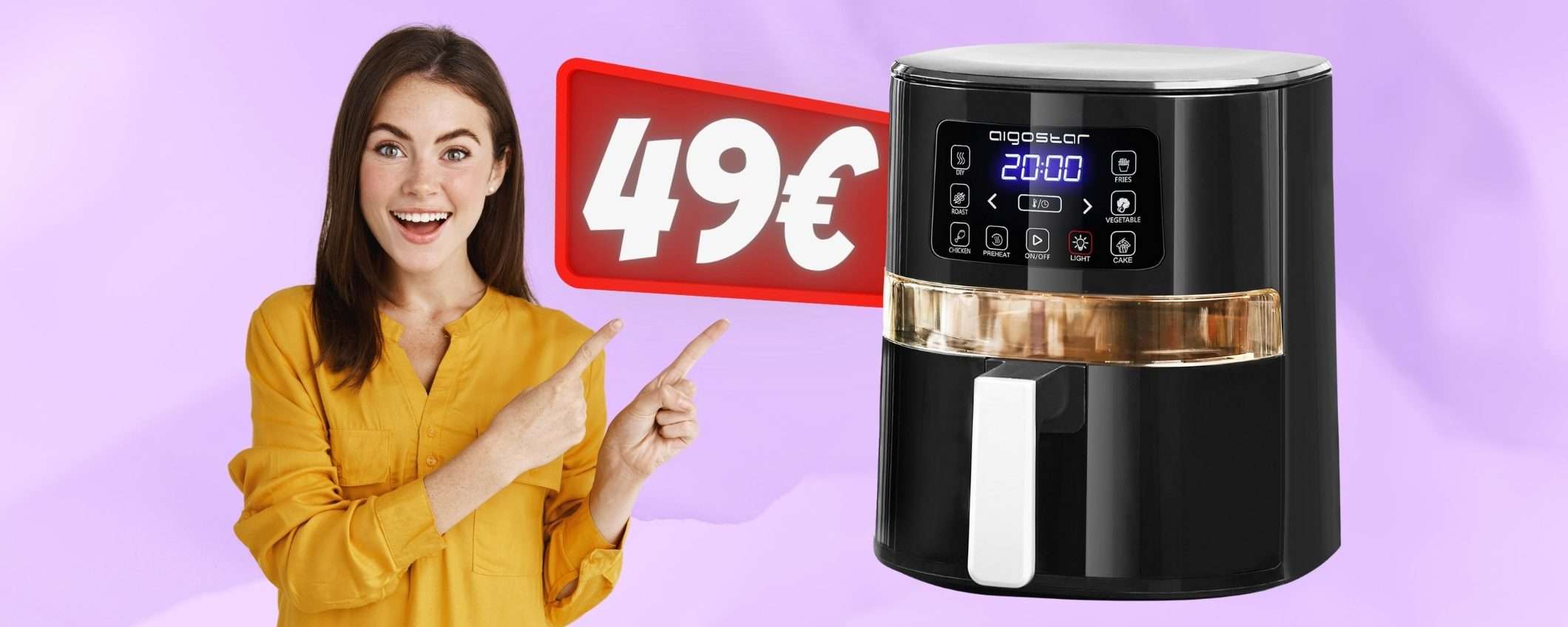 Friggitrice ad aria 7 in 1 con cestello da 4L al PREZZO BOMBA di 49€