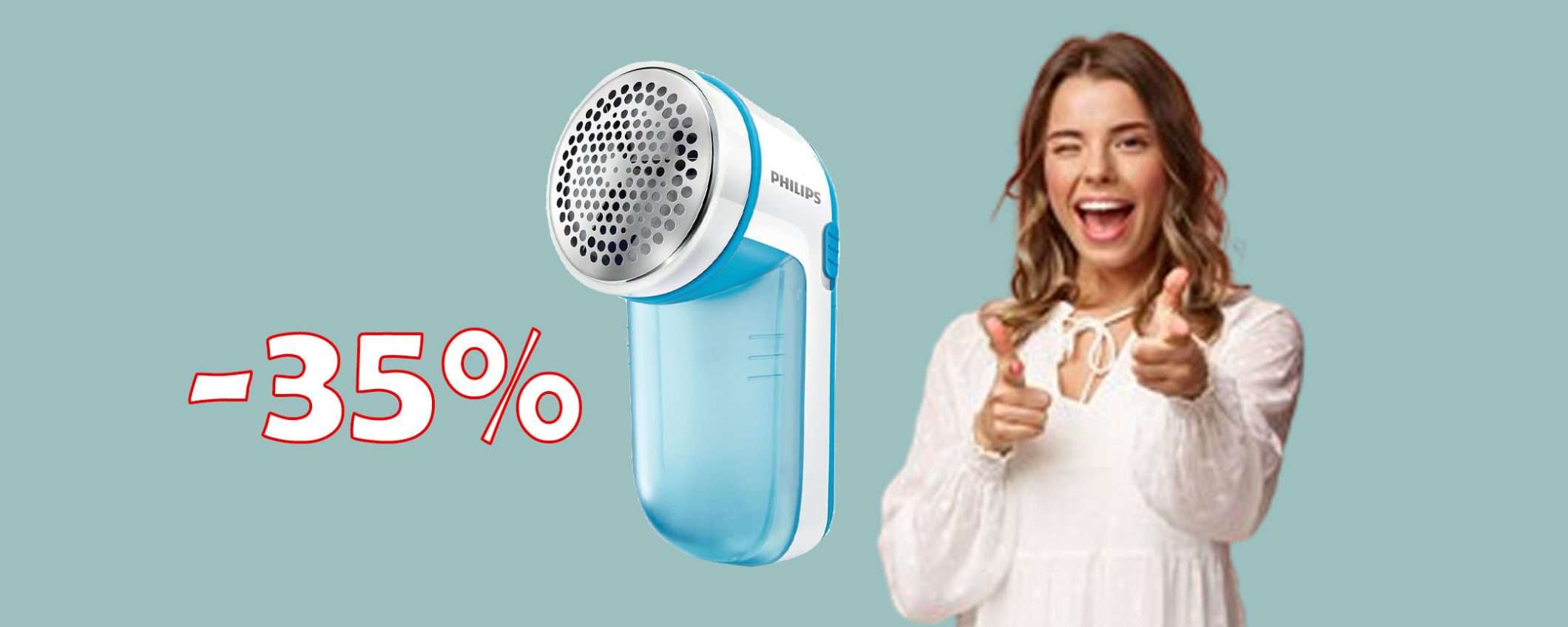 Levapelucchi elettrico per vestiti Philips in sconto WOW a 12,90€