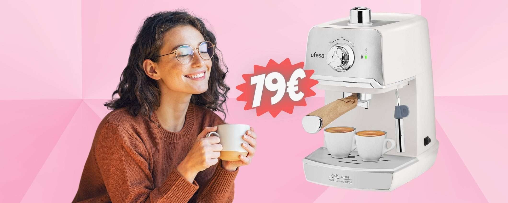 Macchina per caffè espresso e cappuccino tua a 40€ in MENO