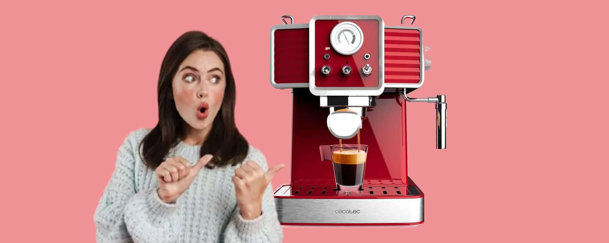 Macchina per caffè espresso vintage Cecotec: sconto TOP su Amazon